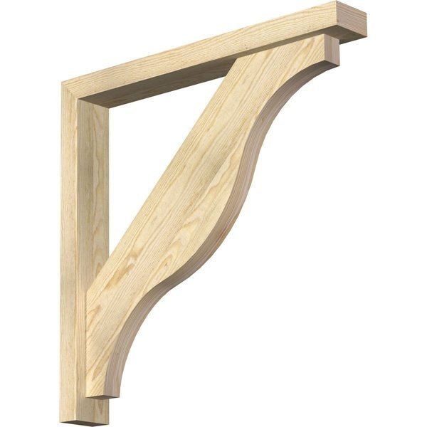Funston Block Rough Sawn Bracket w/ Offset Brace, Douglas Fir, 4